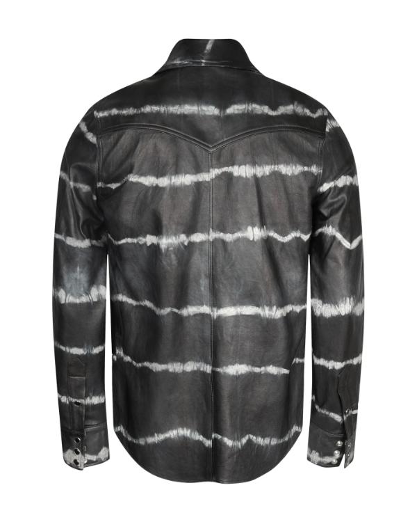 Love Is Blind S11 Nick Lachey Tie Dye Black Leather Shirt - view 2