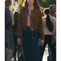 Love Of Your Life 2026 Margaret Qualley Brown Bomber Jacket