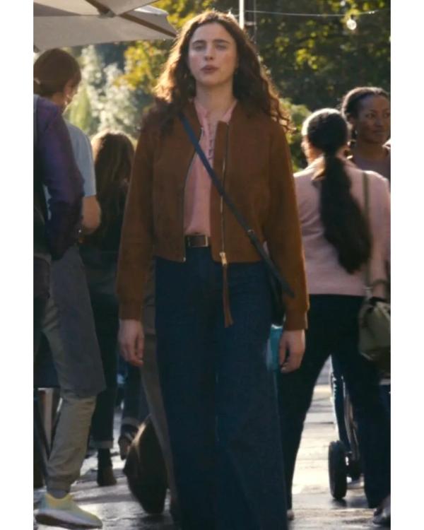 Love Of Your Life 2026 Margaret Qualley Brown Bomber Jacket