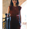 Love Of Your Life 2026 Margaret Qualley Burgundy Pleated Dress