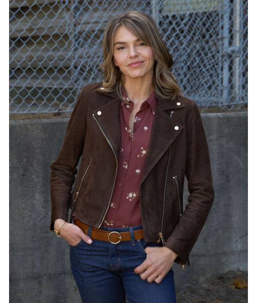 Love Finds You Aimee Teegarden Brown Suede Leather Jacket