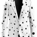 Casual White Polka Dot Blazer