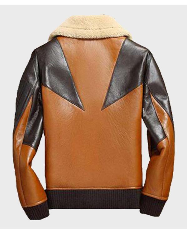 Men's Sheepskin Shearling Bomber Leather Jacket - view 3