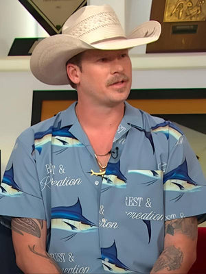 The Today Show Brian Kelley Blue Printed Shirt