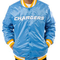 LA Chargers Bomber Blue And White Jacket