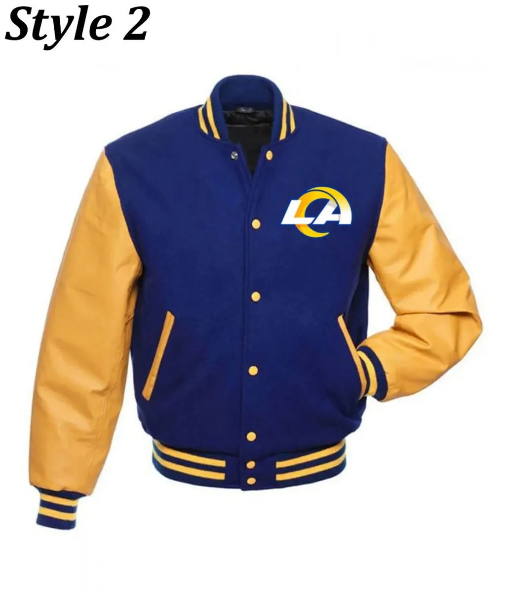LA Rams Blue and yellow Varsity Jacket