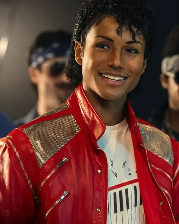 Michael 2026 Jaafar Jackson Red Leather Jacket