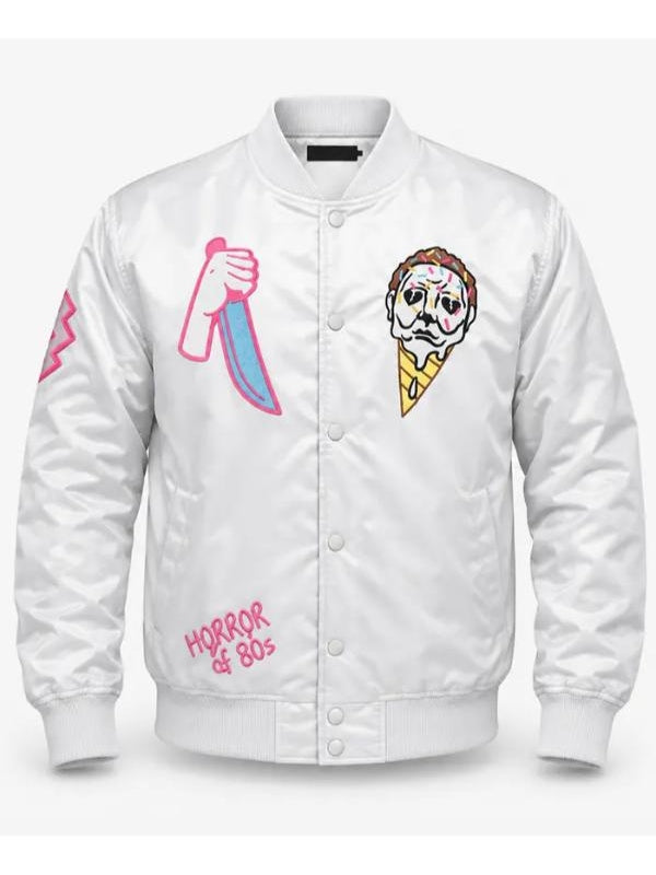 Michael Myers Ice Scream Satin Bomber Jacket
