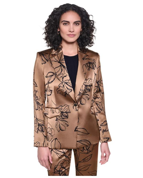 General Hospital 2026 Blythe Howard Floral Print Satin Blazer - view 2