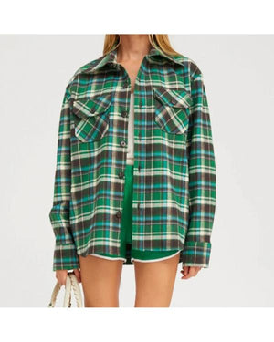 Nobody Wants This S03 Justine Lupe Green Plaid Shirt - view 2