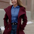 Amber Marshall My Christmas Guide 2023 Maroon Coat