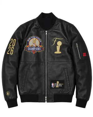 NY Knicks FISLL 2026 NBA Finals Team Leather Jacket - view 2