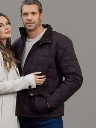 Navigating Christmas Stephen Huszar Brown Quilted Jacket