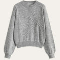Next Gen NYC S2 Grey Flower Applique Sweater