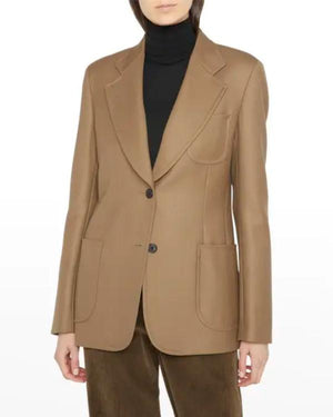 The Beast In Me S01 Brittany Snow Brown Single Breasted Jacket