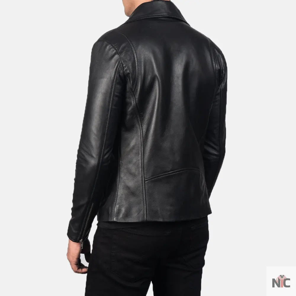 Noah Black Leather Biker Jacket
