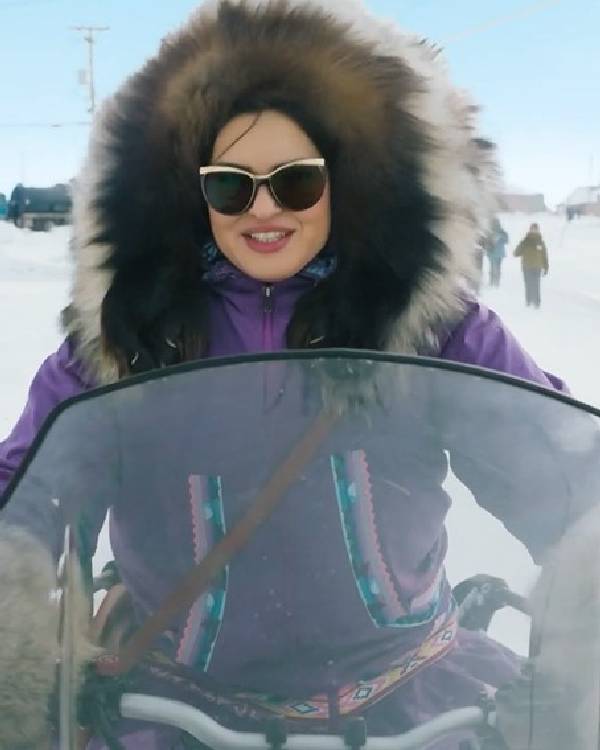 North Of North S02 Anna Lambe Purple Hooded Parka Coat - view 3