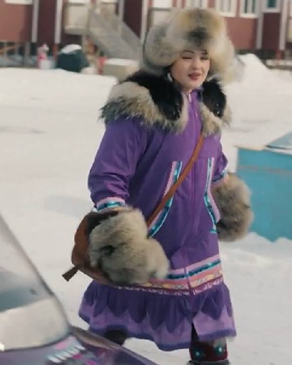 North Of North S02 Anna Lambe Purple Hooded Parka Coat - view 4