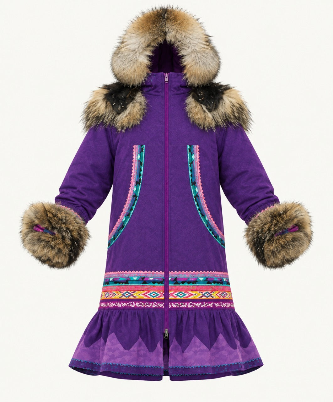 North Of North S02 Anna Lambe Purple Hooded Parka Coat