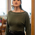 North Of North S2 Anna Lambe Olive Green Top
