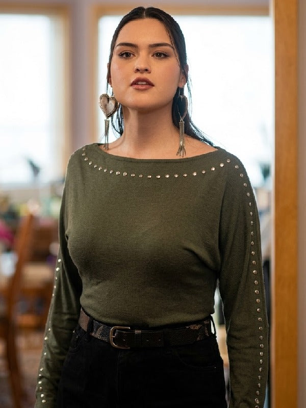 North Of North S2 Anna Lambe Olive Green Top