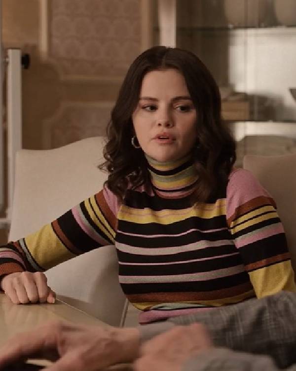 Only Murders in the Building Selena Gomez Striped Turtleneck Top