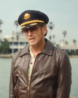 Palm Royale S02 Josh Lucas Brown Bomber Jacket