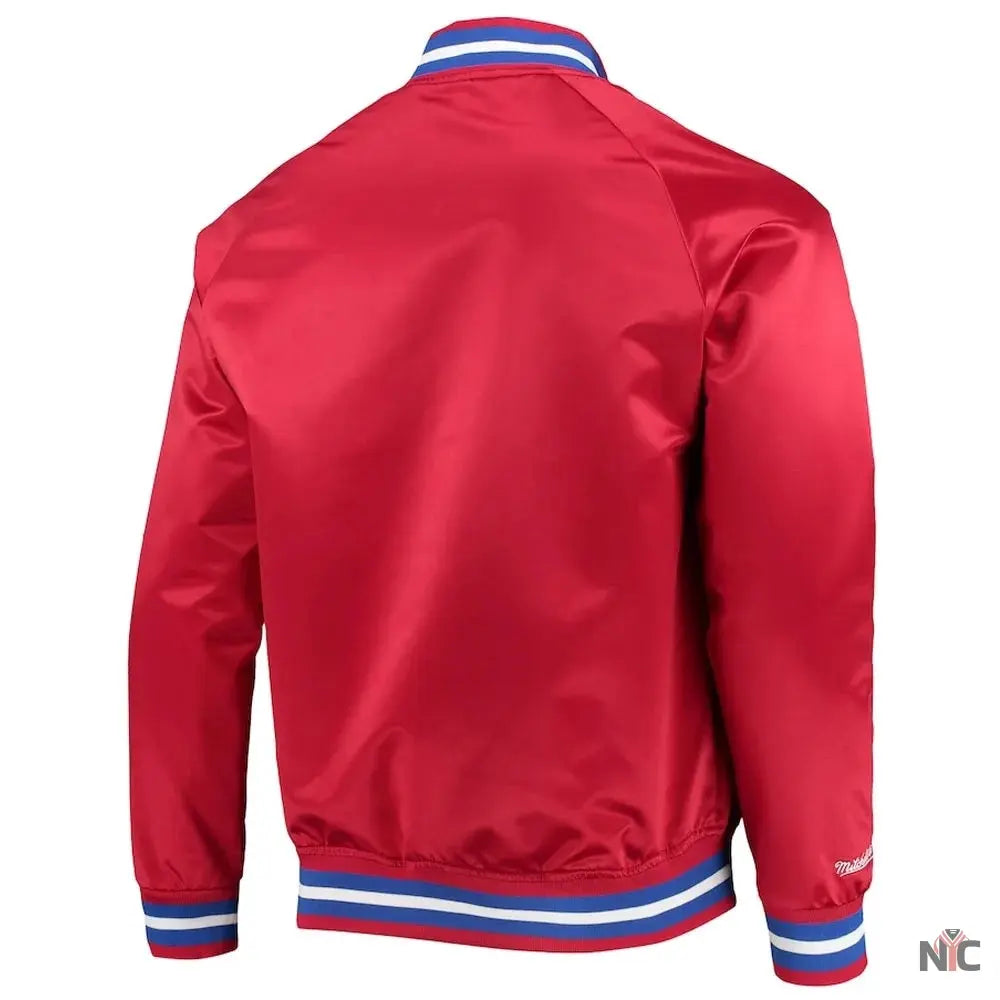 Philadelphia 76ers Sixers Satin Full-Snap Jacket