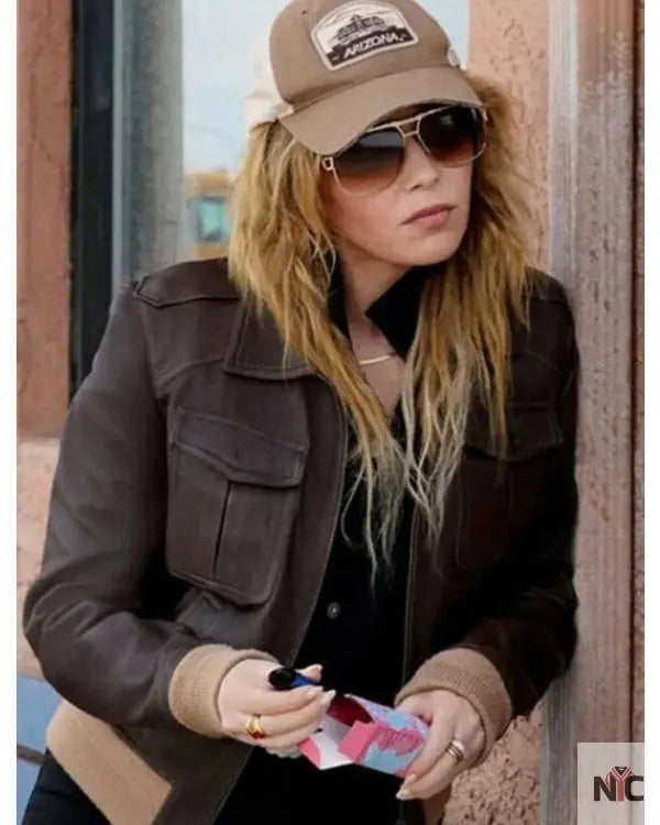 Poker Face Natasha Lyonne Leather Bomber Jacket