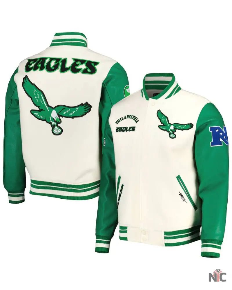 Pro Standard Cream Philadelphia Eagles Retro Jacket