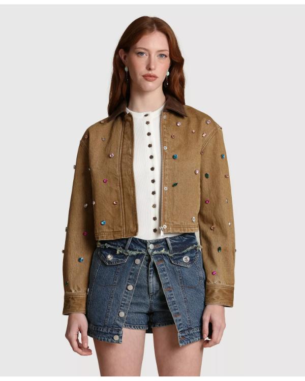 A Different World S01 Alijah Kai Brown Gems Embellish Jacket