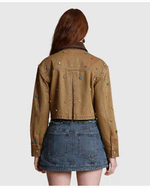 A Different World S01 Alijah Kai Brown Gems Embellish Jacket