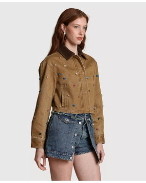 A Different World S01 Alijah Kai Brown Gems Embellish Jacket