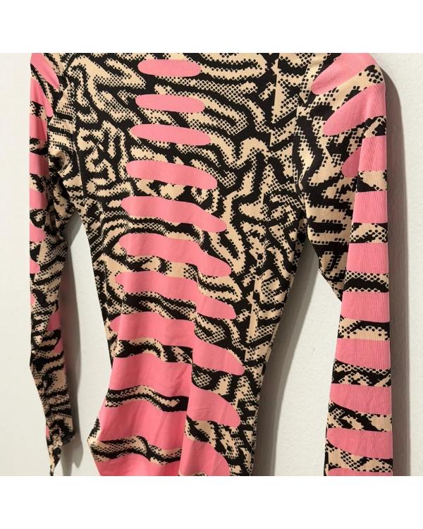 Real Housewives of NYC Carole Radziwill Pink Ruched Print Dress - view 4
