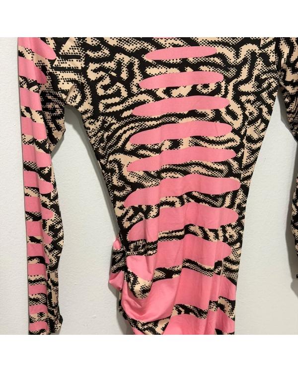Real Housewives of NYC Carole Radziwill Pink Ruched Print Dress - view 7