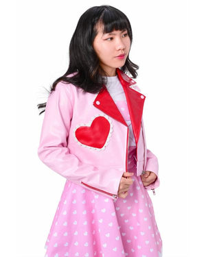 Real Housewives of OC Gina Kirschenheiter Pink Heart Moto Jacket - view 4