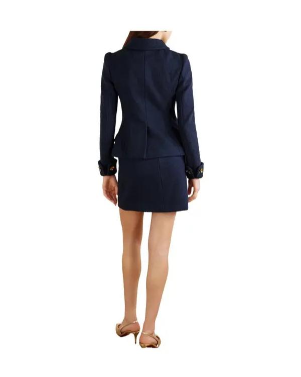 Real Housewives of SLC Meredith Marks Blue Tweed Jacket - view 3