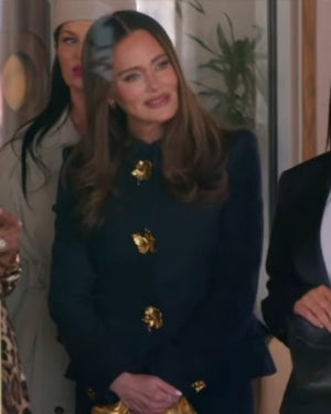 Real Housewives of SLC Meredith Marks Blue Tweed Jacket