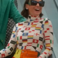 Real Housewives of SLC S07 Bronwyn Newport Flag Print Top