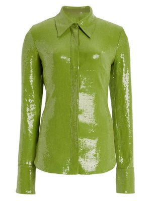 Real Housewives of SLC S7 Lisa Barlow Green Sequin Shirt