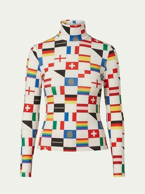 Bronwyn Newport Real Housewives of SLC S7 Flag Print Top