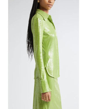 Real Housewives of SLC S07 Lisa Barlow Green Sequin Shirt