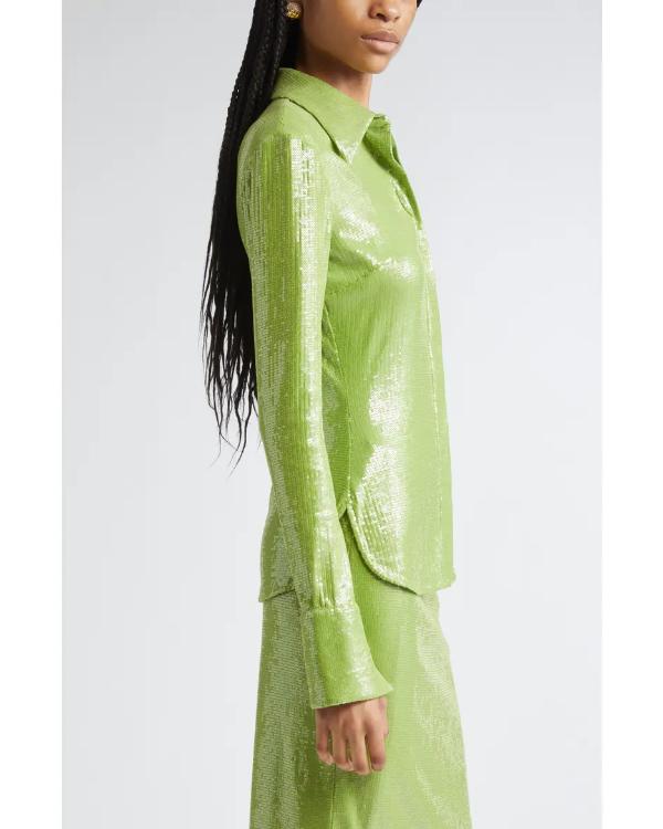 Real Housewives of SLC S07 Lisa Barlow Green Sequin Shirt