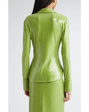 Real Housewives of SLC S07 Lisa Barlow Green Sequin Shirt