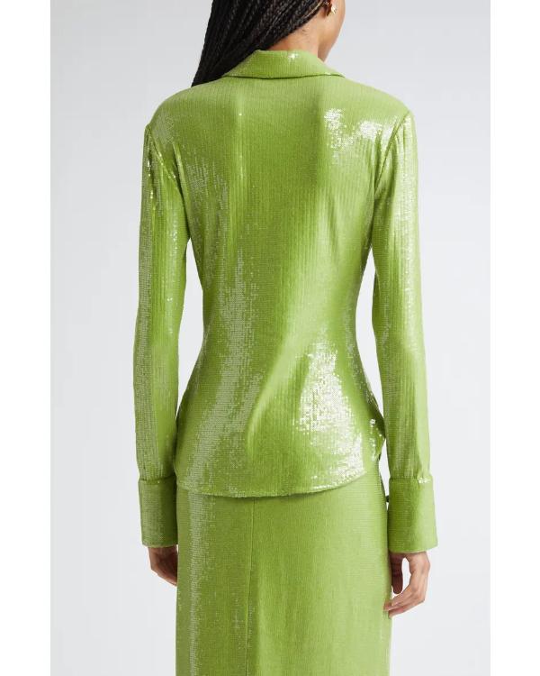 Real Housewives of SLC S07 Lisa Barlow Green Sequin Shirt