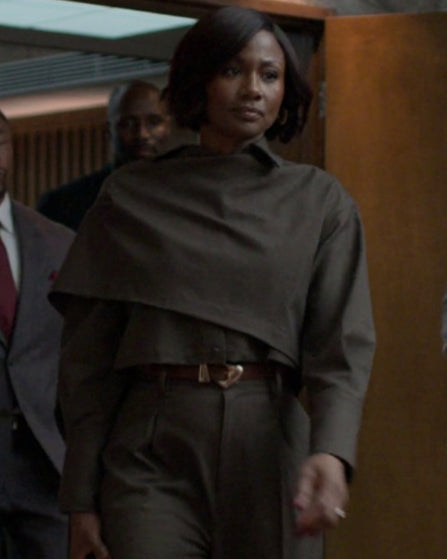 Reasonable Doubt S04 Emayatzy Corinealdi Brown Draped Top