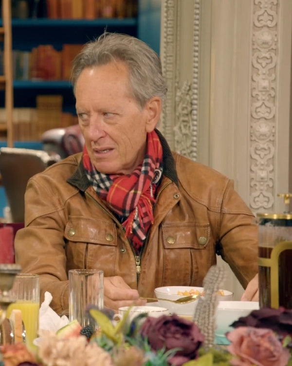 The Celebrity Traitors Richard E. Grant Brown Leather Jacket