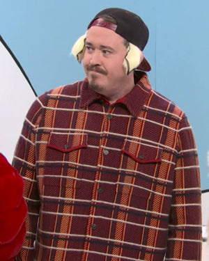 Saturday Night Live S52 Shane Gillis Red Plaid Shirt