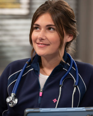 Scrubs S11 Ava Bunn Blue Half-Zip Track Jacket