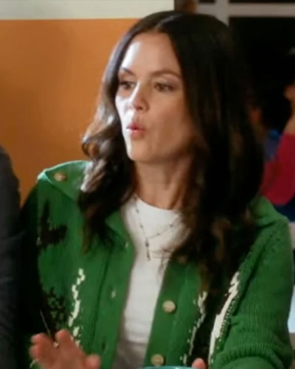 Scrubs S11 Rachel Bilson Green Fish Print Cardigan